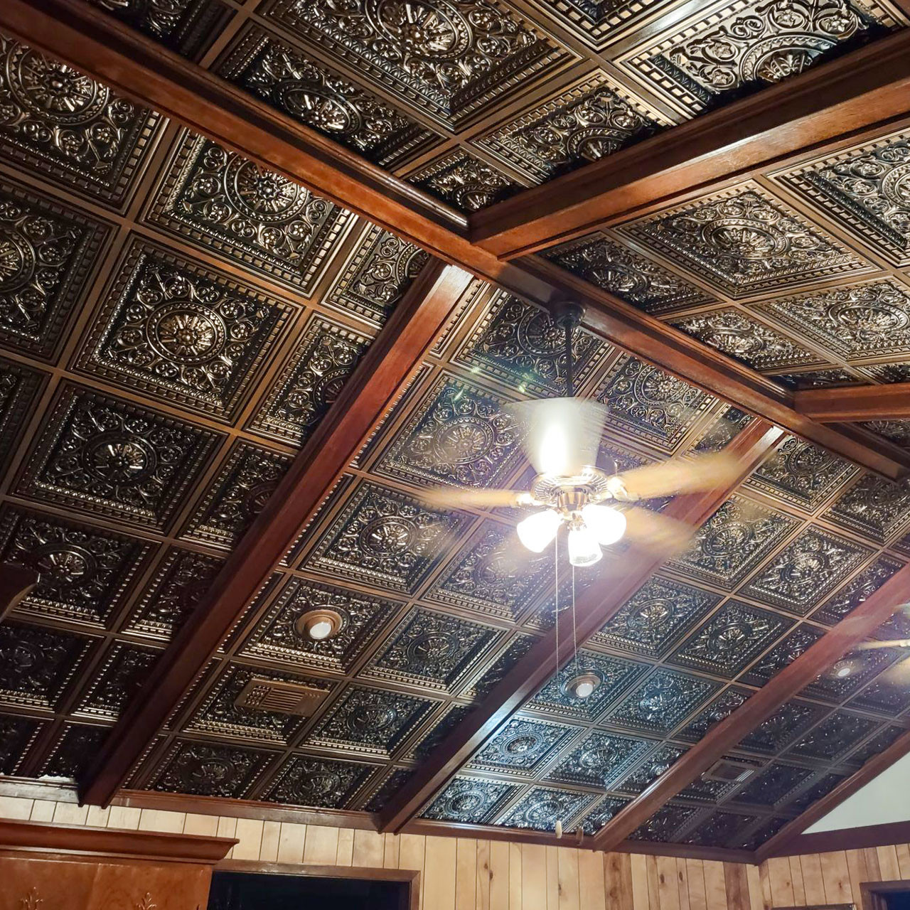 da-vinci-faux-tin-coffered-dropceiling-tile__24385 coffered ceilings
