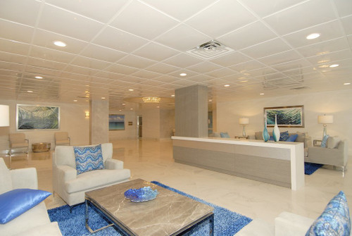 suspended ceiling tiles in hotel lobby