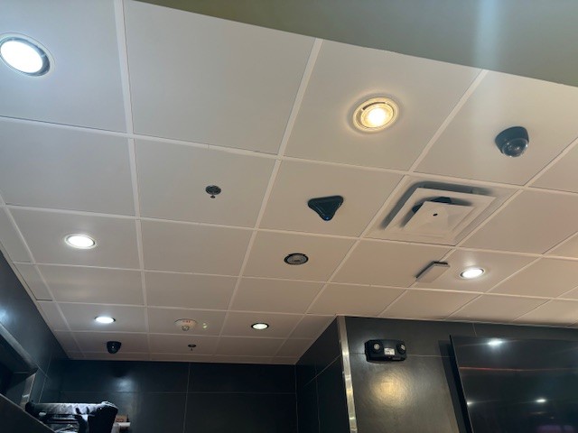 ceiling grid covers in restaurant